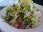 Lettuce, fennel, almond and raspberry salad