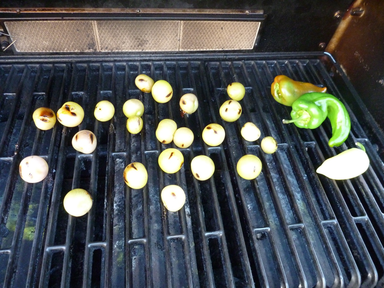 Grilling tomatillos