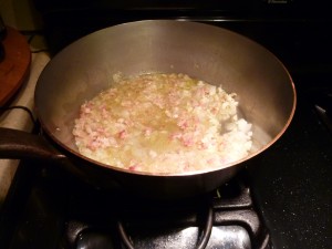 Onions and pancetta