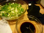 Side salad - Daikon and pea shoots with soy-sesame vinaigrette