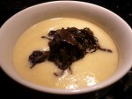 Potato Leek Soup with Black Trumpets