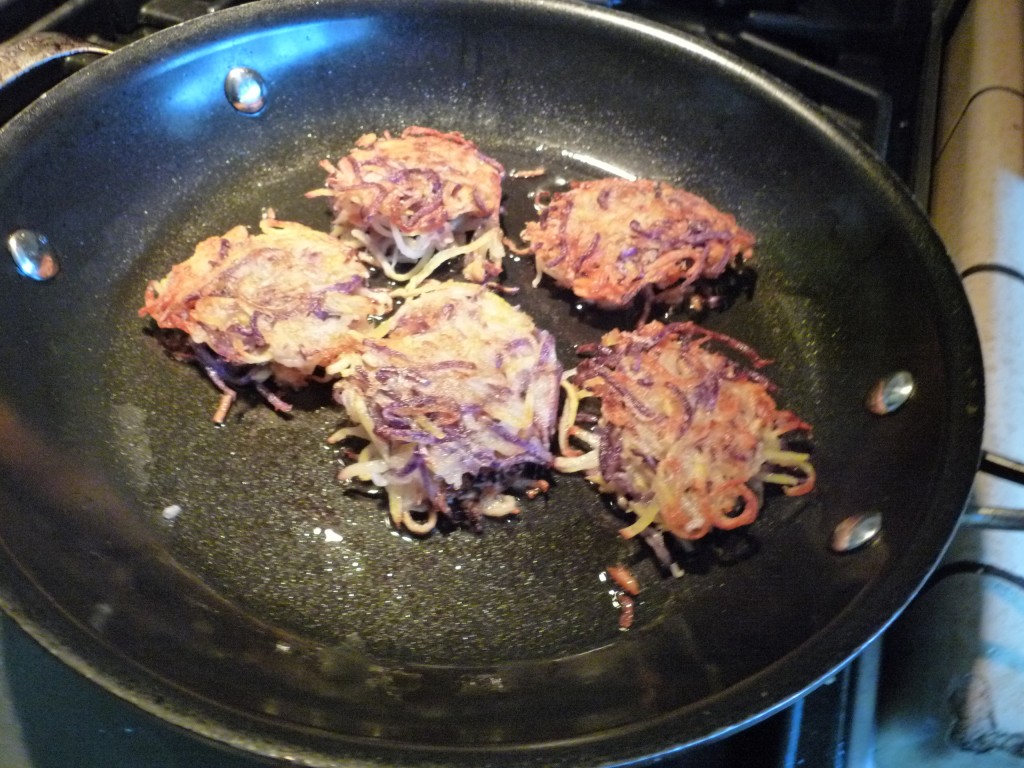 Potato pancakes with smoked salmon