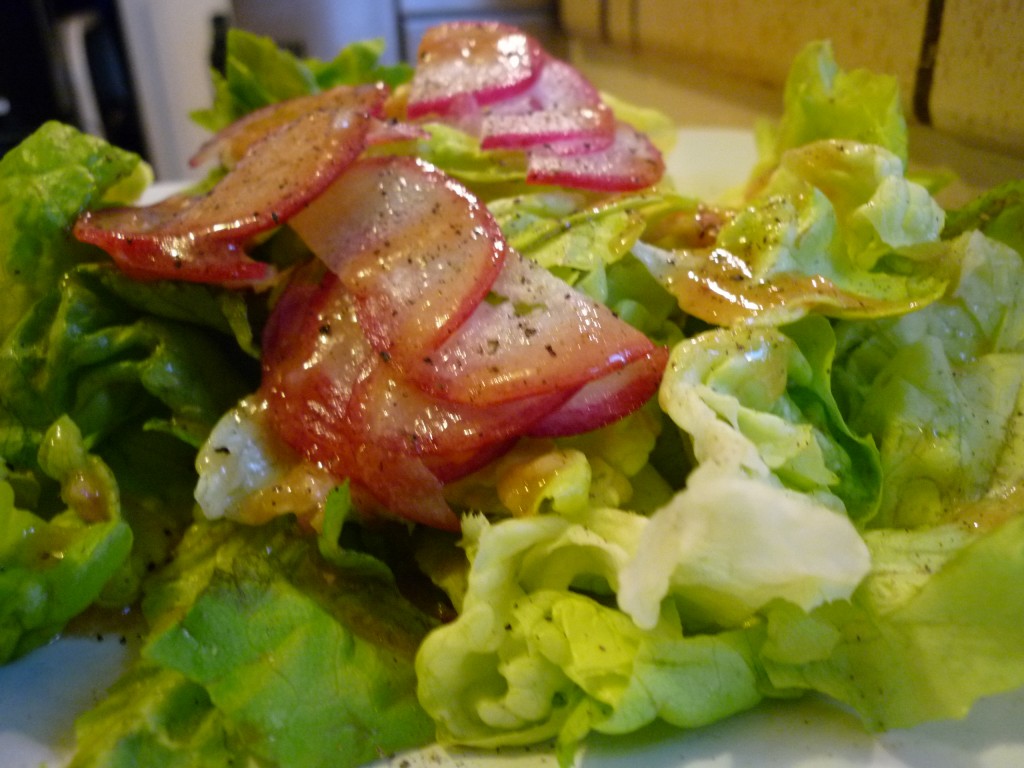 Salad with miso vinaigrette
