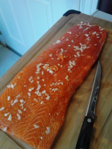 ~4lbs of salmon ready to grill