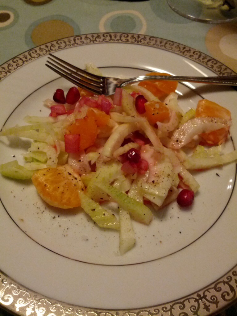 Fennel, satsuma, pomegranate salad